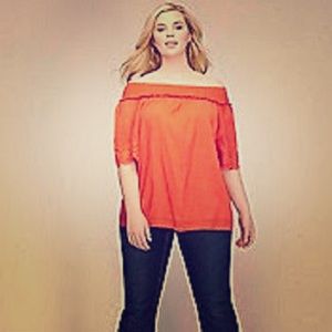 Orange  crochet top 14/16